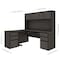 Bestar Prestige + L-Shaped Workstation with Two Pedestals, Bark Gray/Slate 99852-000047 - alternate 3